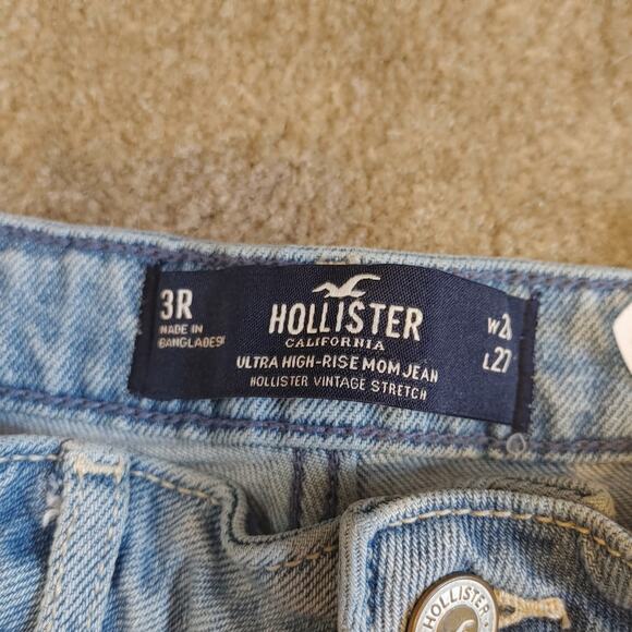 Hollister Size 3R Patchwork Jean Pants Distressed Waist 26 Length 27 Paisley - Picture 6 of 11
